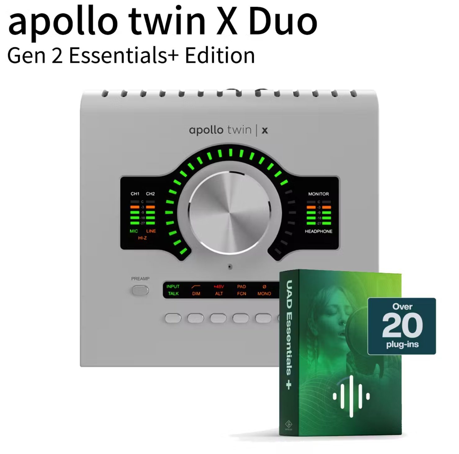 UNIVERSAL AUDIO
Apollo Twin X DUO Gen2 Essentials+ Edition

通常価格:¥192,500（税込）
セール特価:¥159,500（税込）