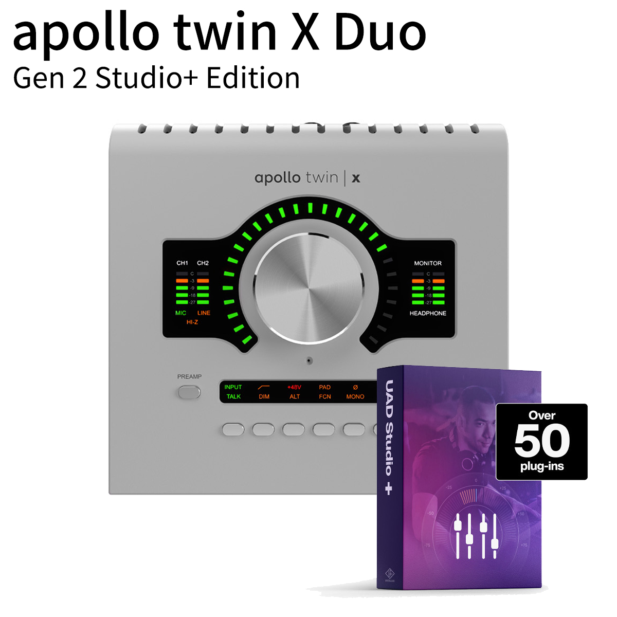 UNIVERSAL AUDIO
Apollo Twin X DUO Gen2 Studio+ Edition

通常価格:¥236,500（税込）
セール特価:¥192,500（税込）