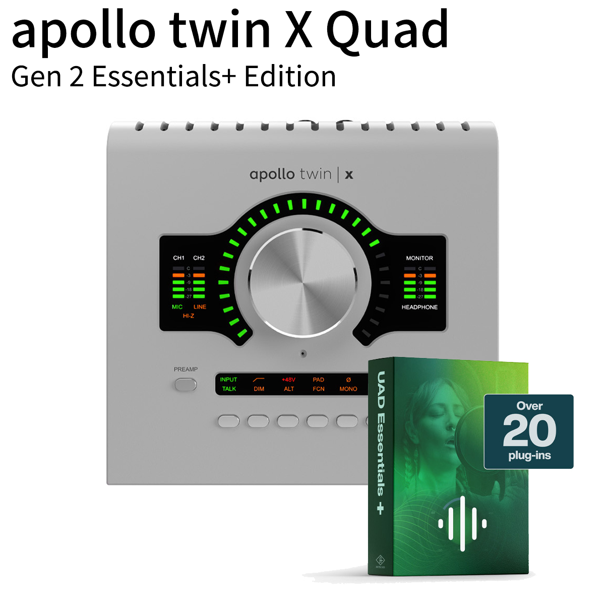  UNIVERSAL AUDIO 
Apollo Twin X QUAD Gen2 Essentials+ Edition

通常価格:¥242,000（税込）
セール特価：¥209,000（税込）	