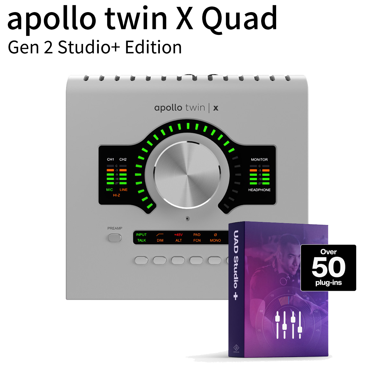 UNIVERSAL AUDIO 
Apollo Twin X QUAD Gen2 Studio+ Edition

通常価格:¥286,000（税込）
セール特価：¥242,000（税込）	