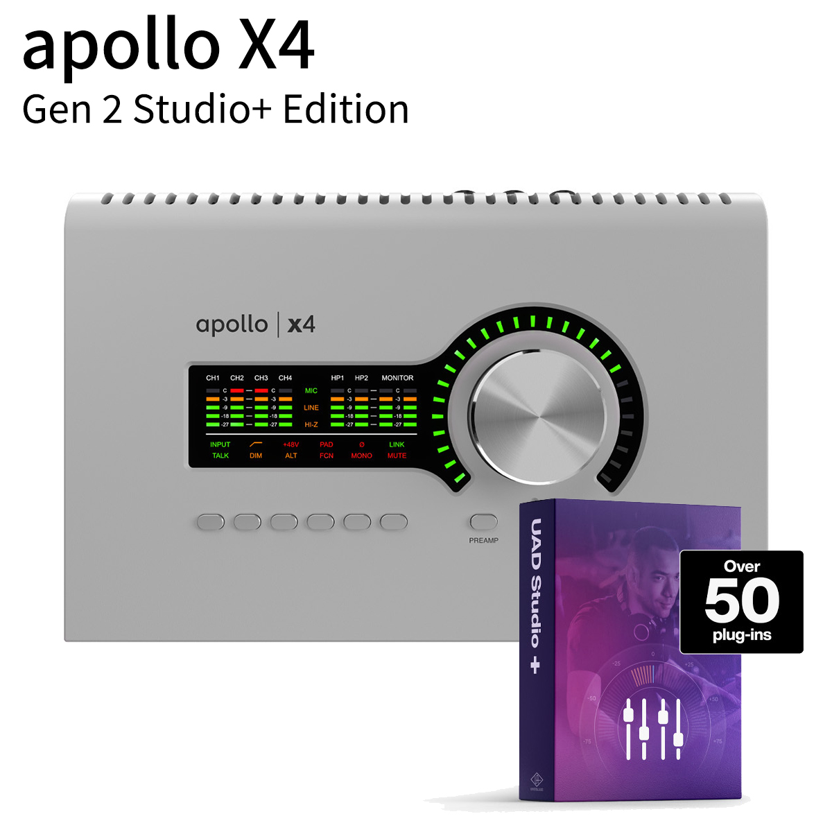 UNIVERSAL AUDIO 
Apollo x4 Gen2 Studio+ Edition

通常価格:¥363,000（税込）	
セール特価:¥319,000（税込）