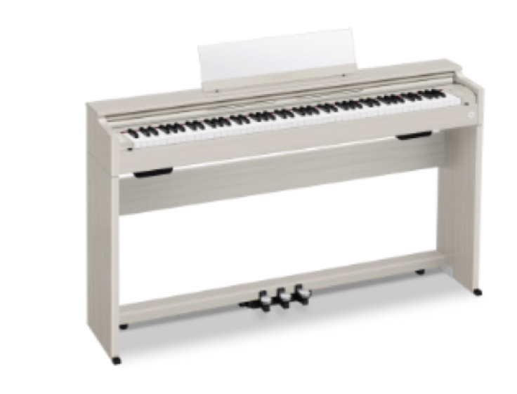 AP-S2500GP
AP-S200をベースとしたCASIO×島村楽器オリジナルモデルです。お部屋に圧迫感を与えにくい奥行きわずか299mmとコンパクトなデザインながら、優れた演奏性も兼ね備えています。
カラーは、お部屋に合わせてコーディネートできるよう、どんな空間にも馴染みやすいローズウッド調（BN）と昨今のトレンドであるグレーベージュウッド調（GB）の2色をご用意しました。
￥110,000(税込)