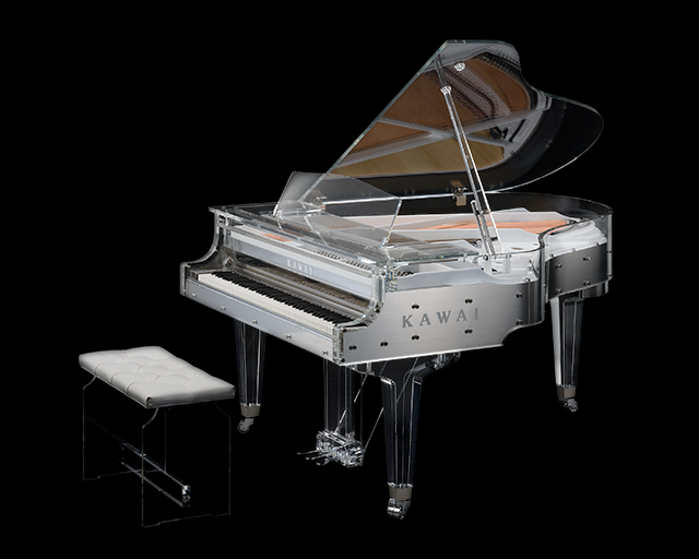 クリスタルグランドピアノKAWAI CR-45 専用椅子付