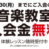 【OPEN記念！】音楽教室入会金無料キャンペーン実施中です♪