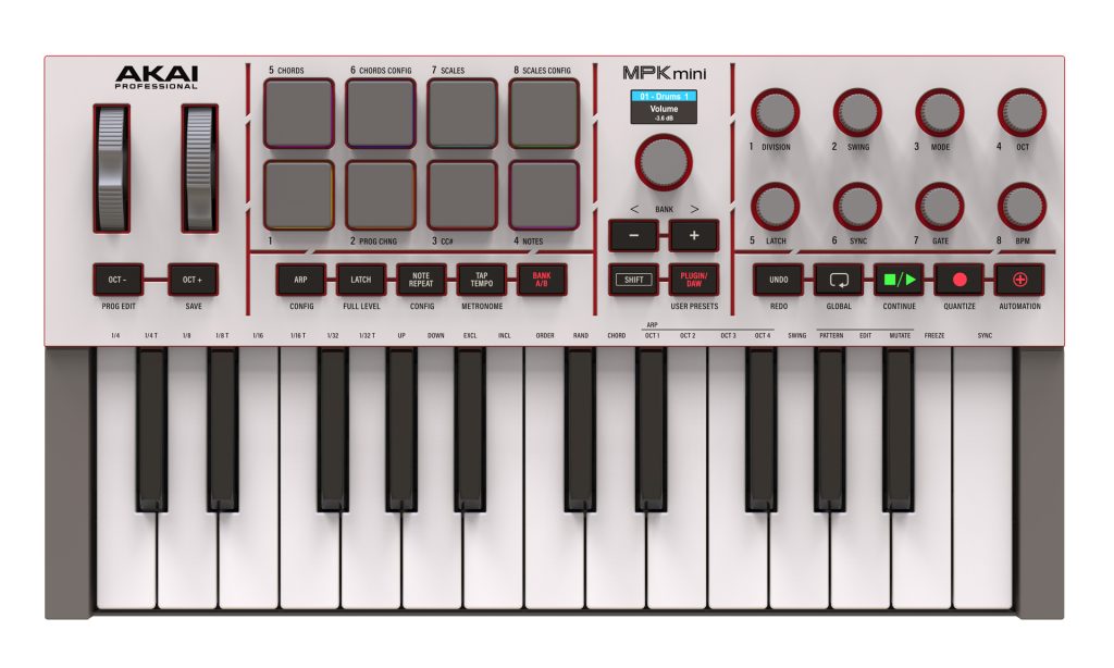 店頭展示機有】AKAI MPK mini Ⅳ_リーズナブル・多機能なミニサイズ25
