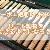 【夏の短期レッスン～オーボエ教室】リード調整ができるようになろう！