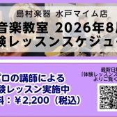 【2026年8月更新】プロの講師による楽器体験レッスン承ります！