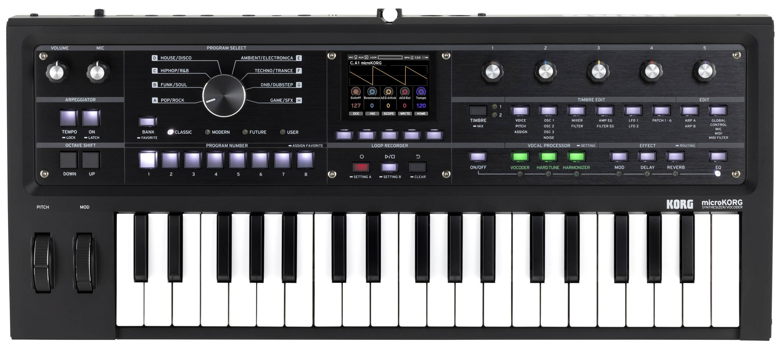 シンセサイザーmicroKORG2 MBK (メタリックブラック)