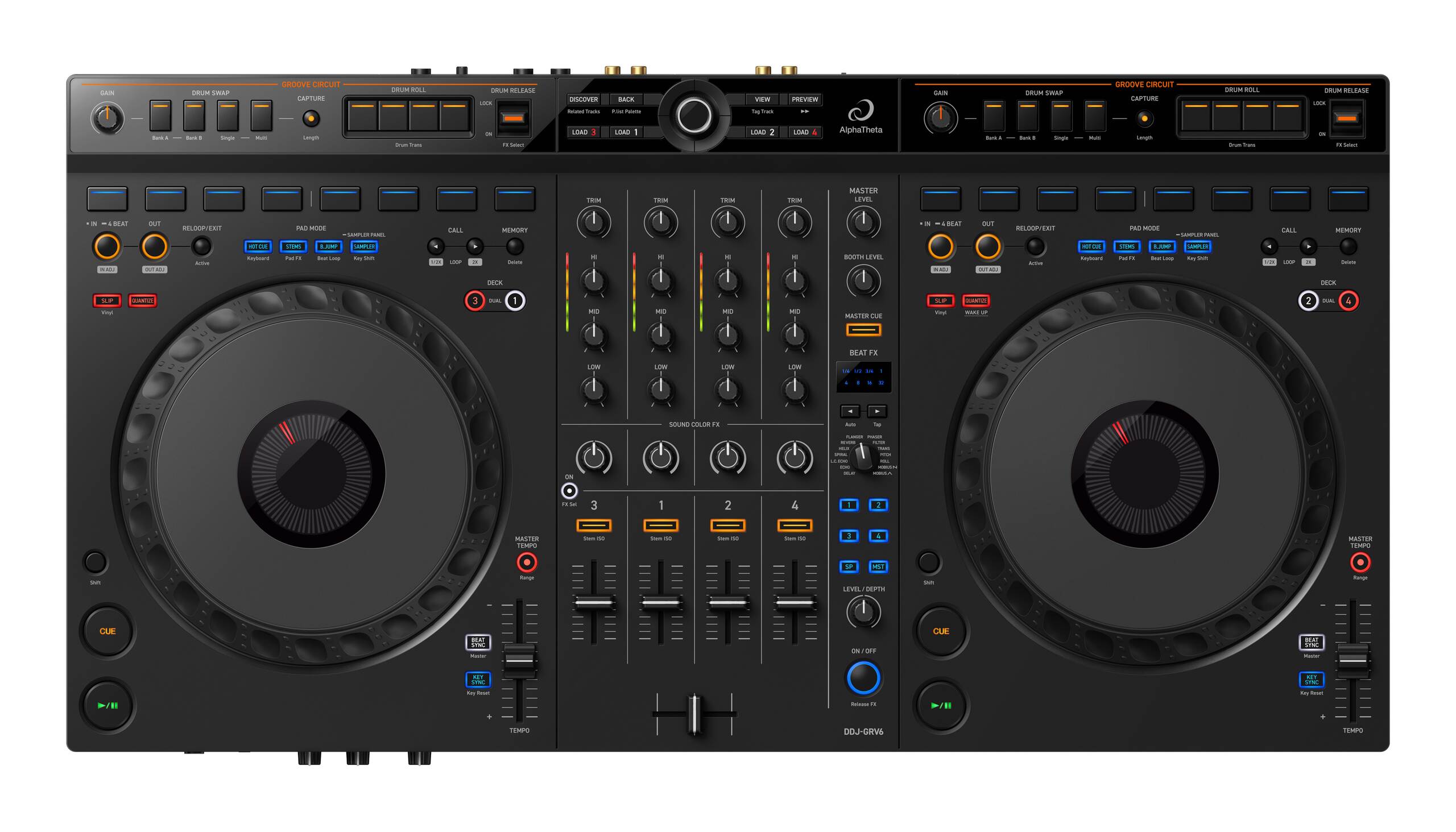 PCDJコントローラーAlphaTheta/PioneerDJ DDJ-GRV6