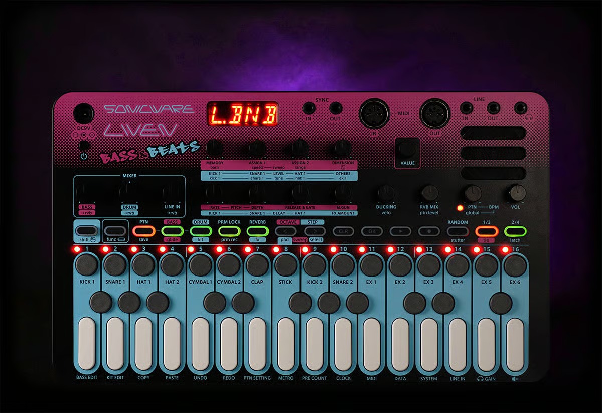 グルーヴボックスSONICWARE SONICWARE LIVEN Bass & Beats | ウェーブルテーブル・ベースシンセ ＆ リズムマシン
