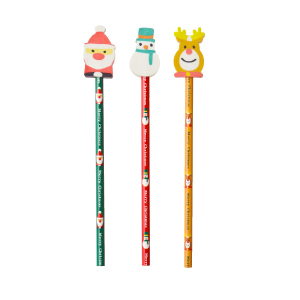 クリスマス消しゴム付き鉛筆