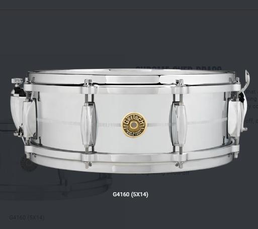 Gretsch USA Custom Metal ※近日入荷予定G4160 Chrome Over Brass　14”×5”