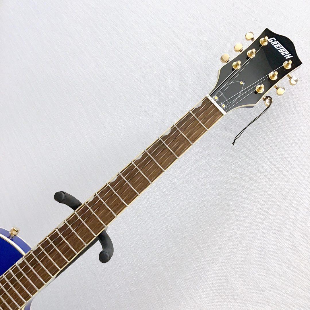 GretschオリジナルBlack Top Broad’Tron PU2基、Bigsby製B70ビブラートテイルピース搭載。