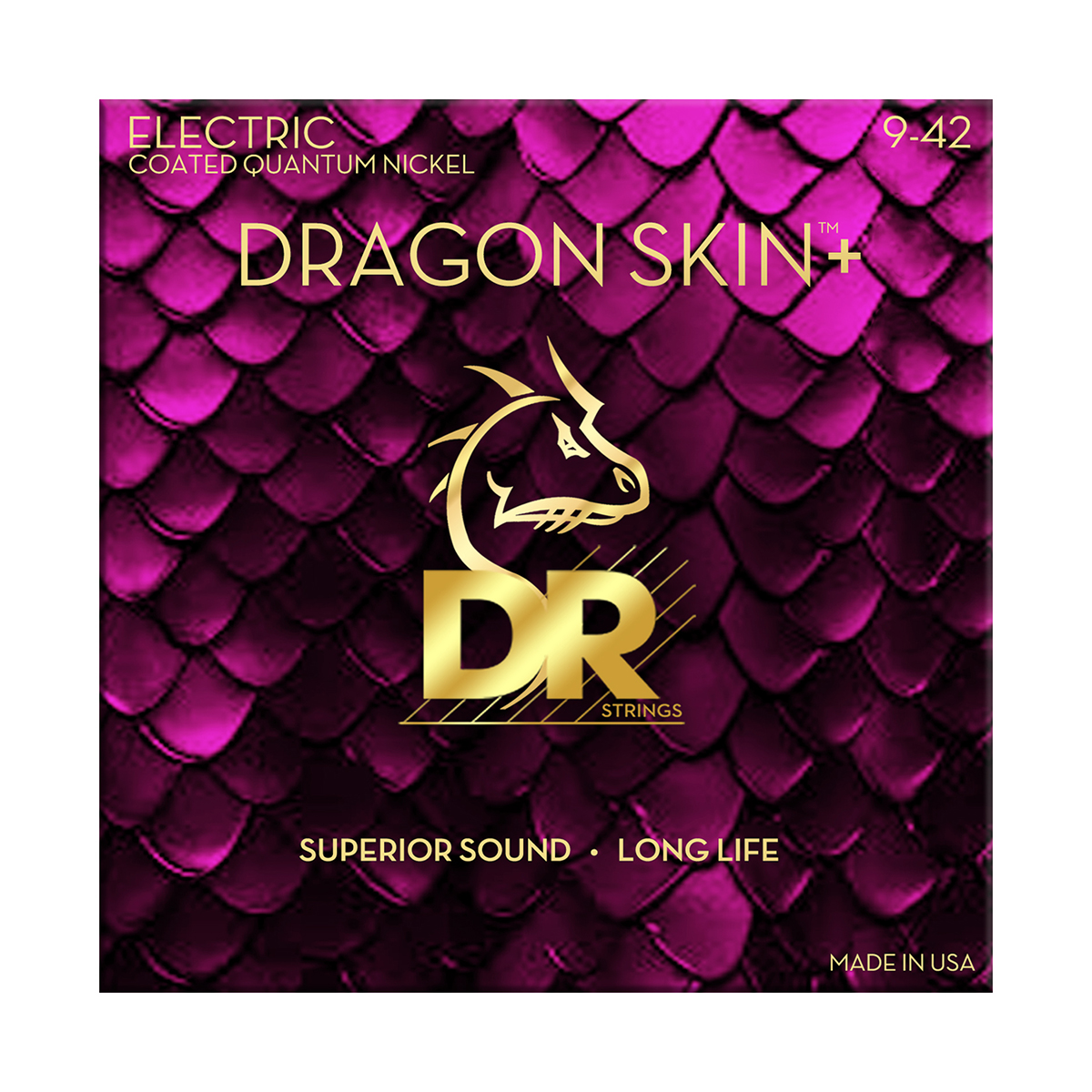 エレキギター弦DR：DRAGON SKIN+ 009-042
