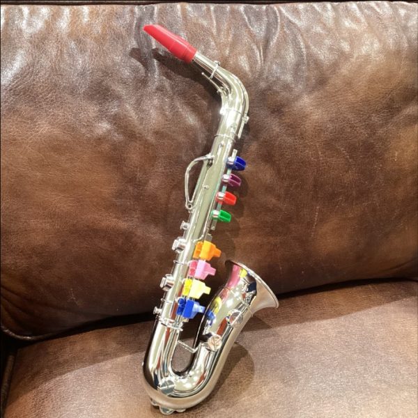 シルバーサックス<br />
<br />
音の数：7<br />
サイズ：42cm<br />
重さ：130g<br />
対象年齢：3才以上<br />
Made in Italy<br />
<br />
販売価格：￥3,740(税込)
