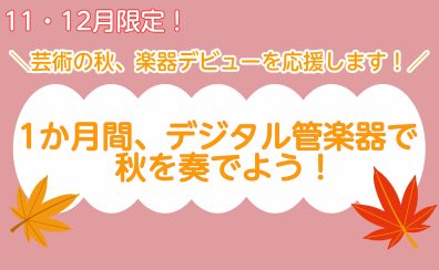 【11・12月限定】\芸術の秋、楽器デビューを応援します!/🔰1か月間デジタル管楽器で秋を奏でよう!