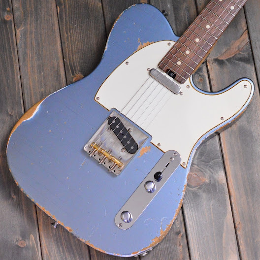 HTL-Premium Aged Multilayer Ice Blue Metallic on White