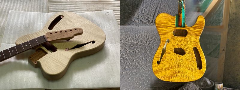 製作中エレキギターOrder Style TE Pepper HollowII FT / 晩秋 with Wood Pattern PG