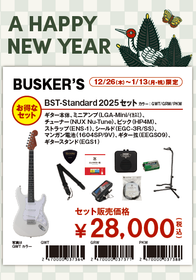エレキ福袋11点セットBST-Standard 2025セット　※上商品のその他カラーVerです