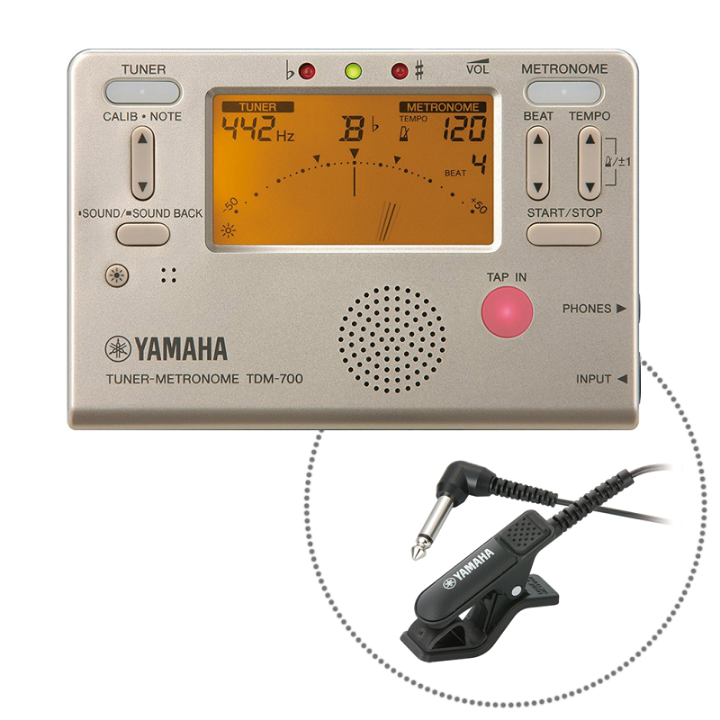 YAMAHA 譜面台MS-303AL＋チューナーメトロノーム チューナーマイク付