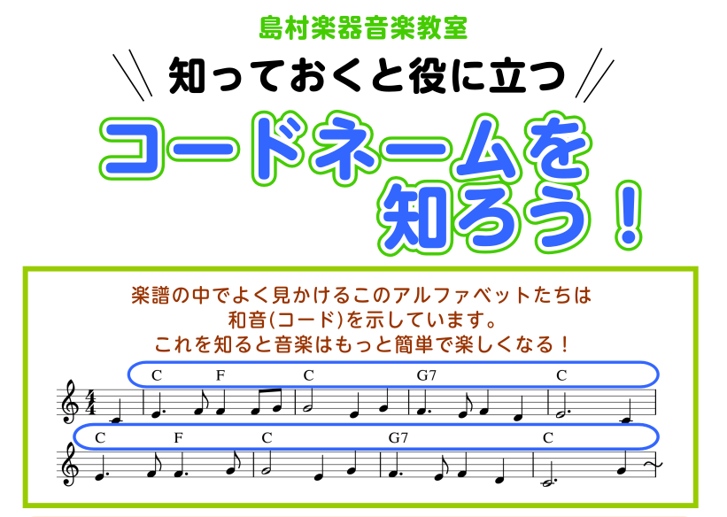 音楽講座 知っておくと役に立つ コードネームを知ろう 島村楽器 ユーカリが丘店 音楽講座 知っておくと役に立つ コードネームを知ろう 島村楽器 ユーカリが丘店