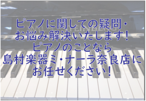 【奈良・新大宮】ピアノの調律、修理、納品・移動、防音・消音のことならなんでもおまかせください！
