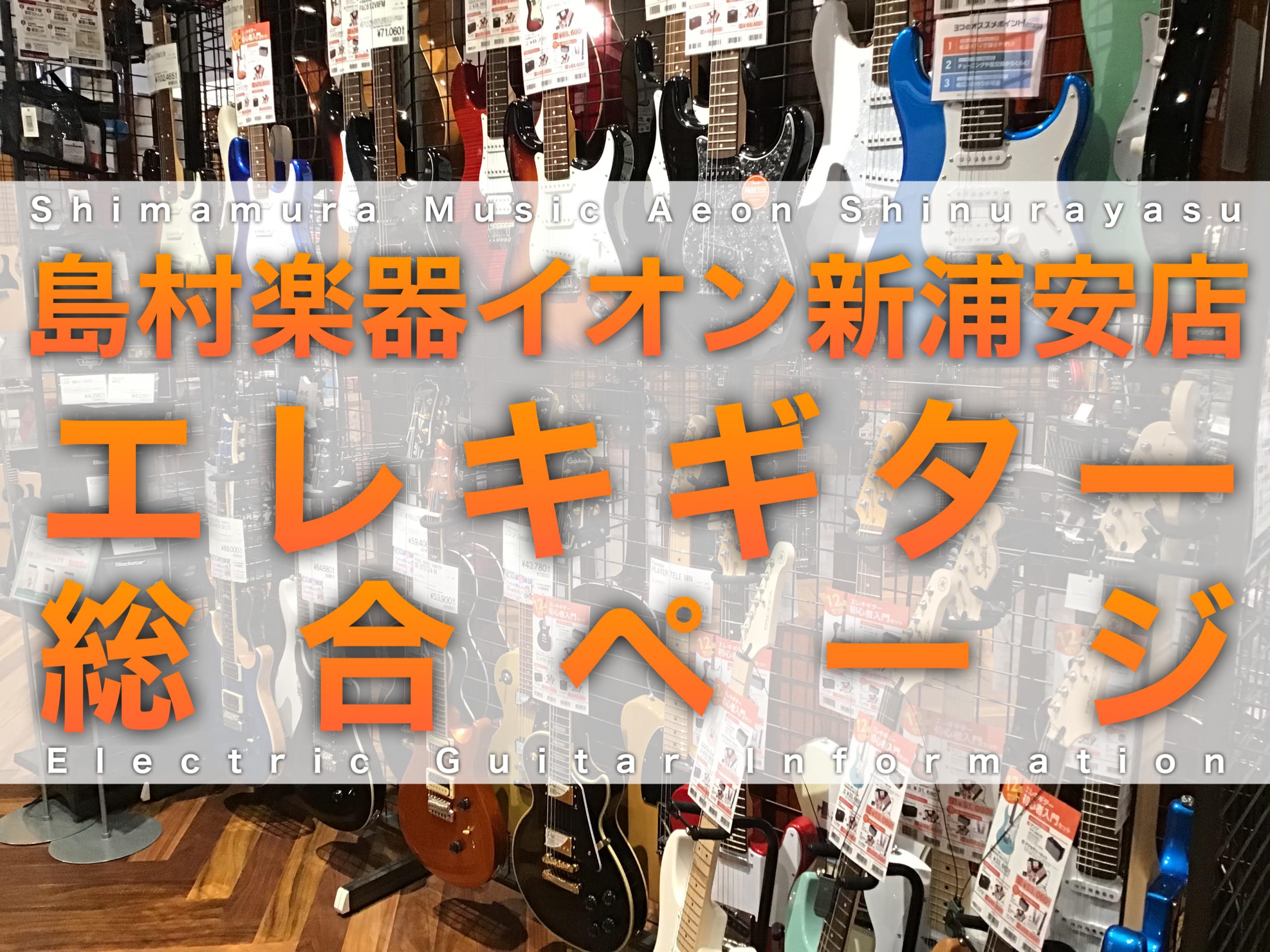 【エレキギター総合ページ】新浦安、浦安でエレキギターをお探しなら島村楽器イオン新浦安店へ！