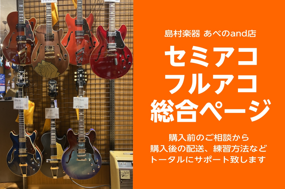 【セミアコ・フルアコ】箱ものギターの欲しいモデルが見つかるかも!?地域No.1のラインナップ!!