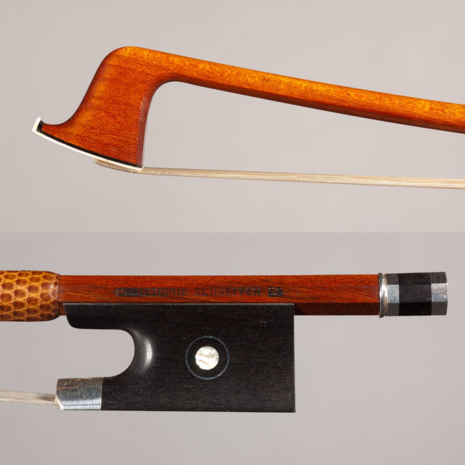 Christophe Schaeffer, France – Avignon, 2024, the stick made by Eugene Sartory　ヴァイオリン弓　クリストフ・シェーファー　ES刻印（ウジェーヌ・サルトリー・コラボレーション）