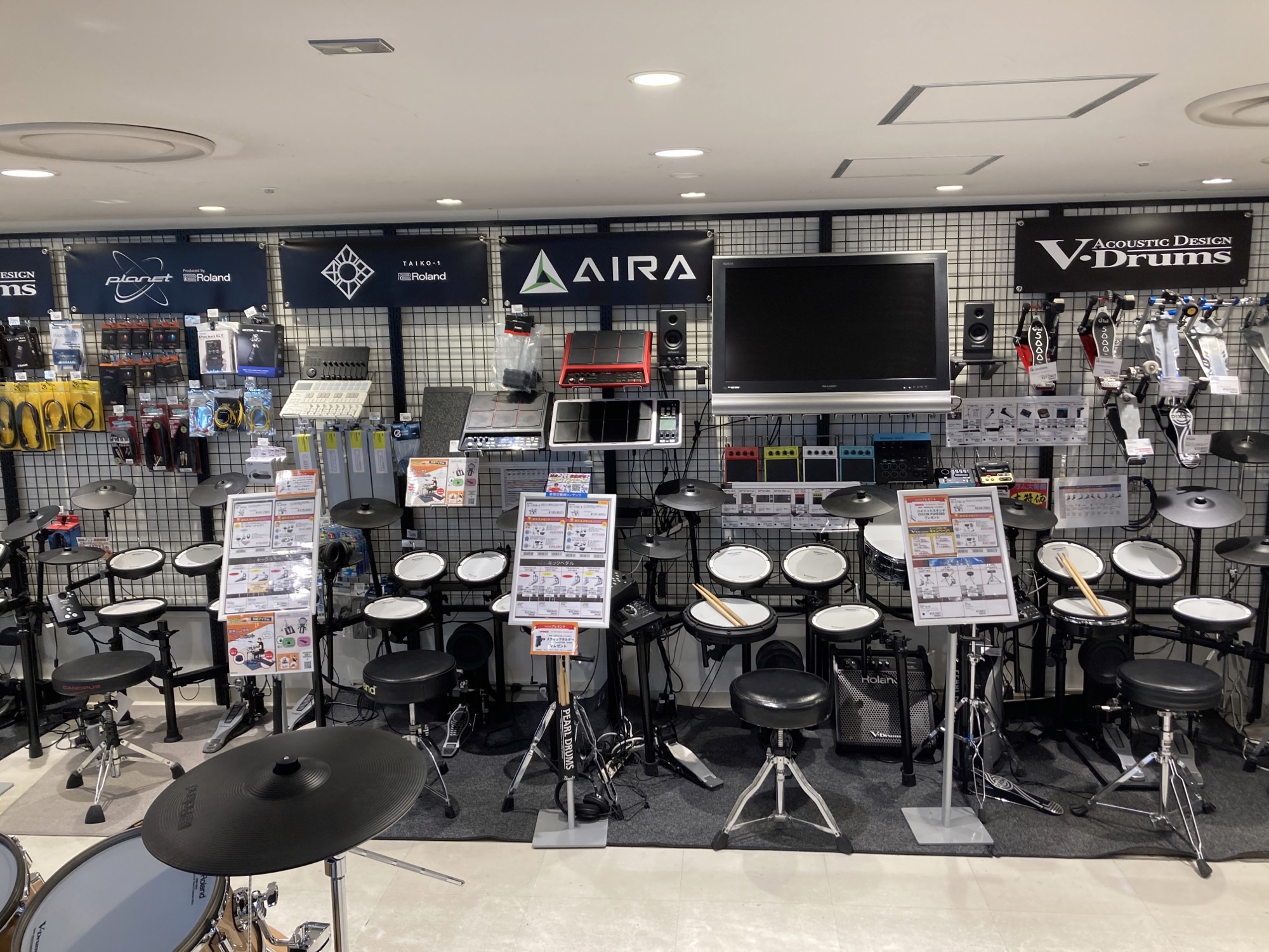 【電子ドラム】最新！！電子ドラム展示ラインナップ