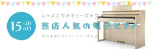 レッスン向けでリーズナブル！当店人気電子ピアノ(15～20万円）
