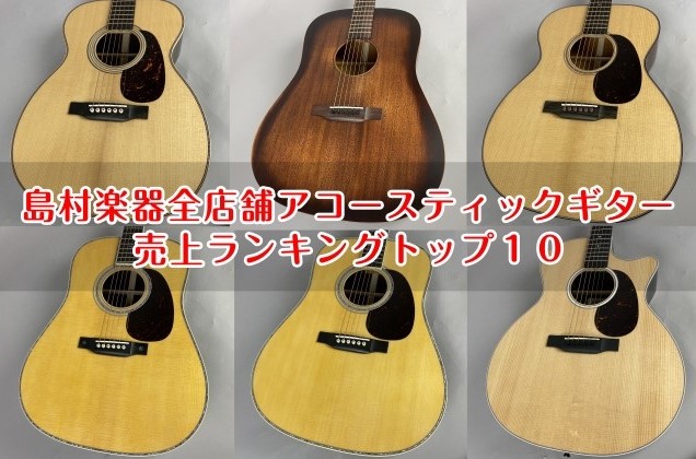 島村楽器全店舗アコースティックギター6月度売上ランキングトップ10