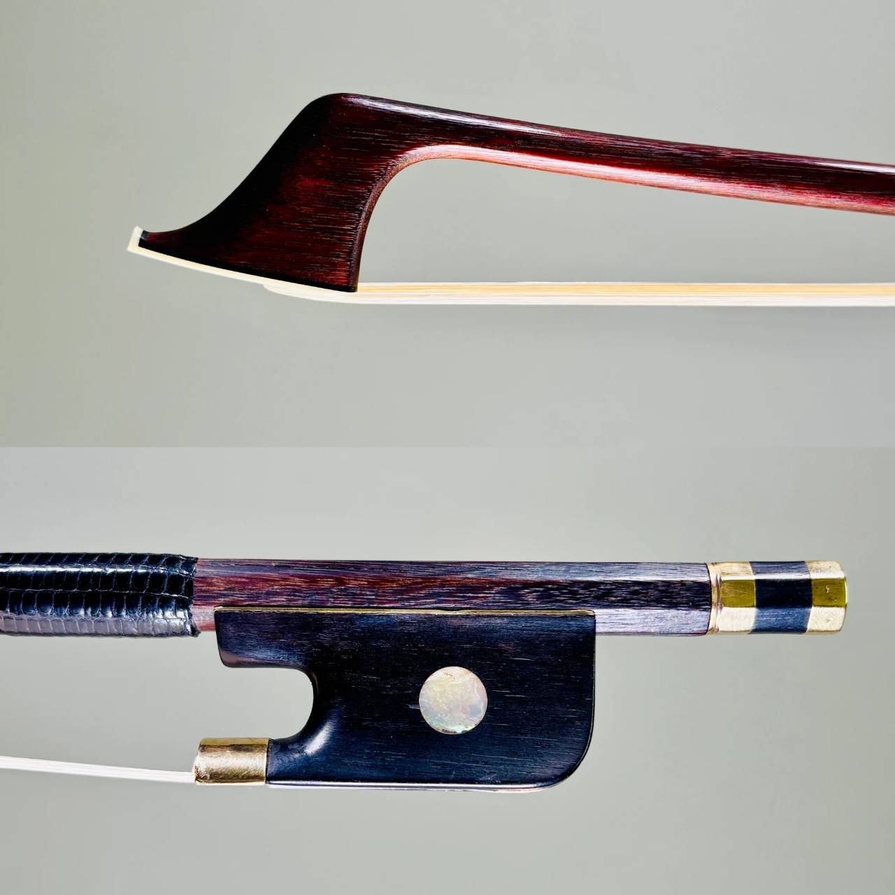 ＜Violoncello Bow＞ Mirecourt School, Stamped “PECCATTE”, France – Mirecourt, 1900　チェロ弓　ミレクール・スクール　ペカット刻印　金黒檀