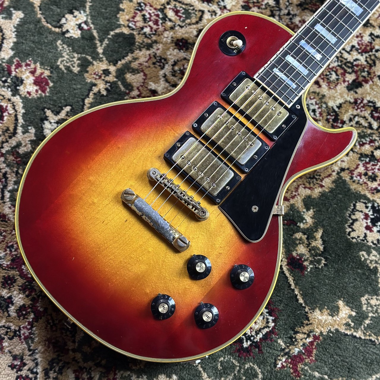 【現物画像】Gibson Les Paul Custom 3PU Cherry Sunburst SN:633935/≒4.76kg/1970年代/委託販売品