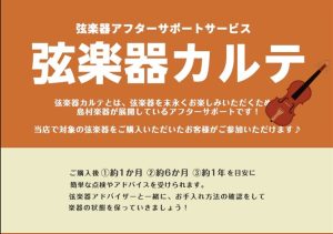 【弦楽器】島村楽器の弦楽器アフターサポート「弦楽器カルテ」実施中！