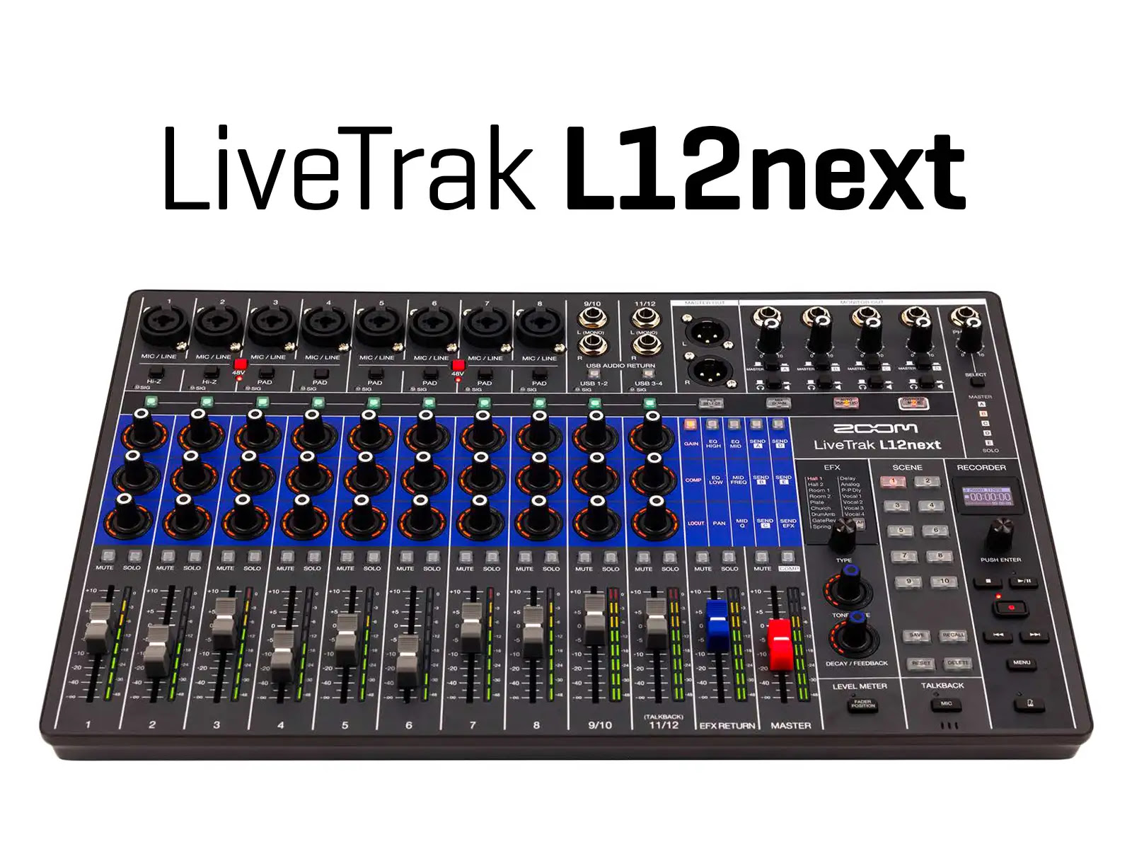 ZOOM LiveTrak L12next登場！ アナログの操作性とデジタルの利便性を融合させた、12チャンネルのライブミキサー＆レコーダー！