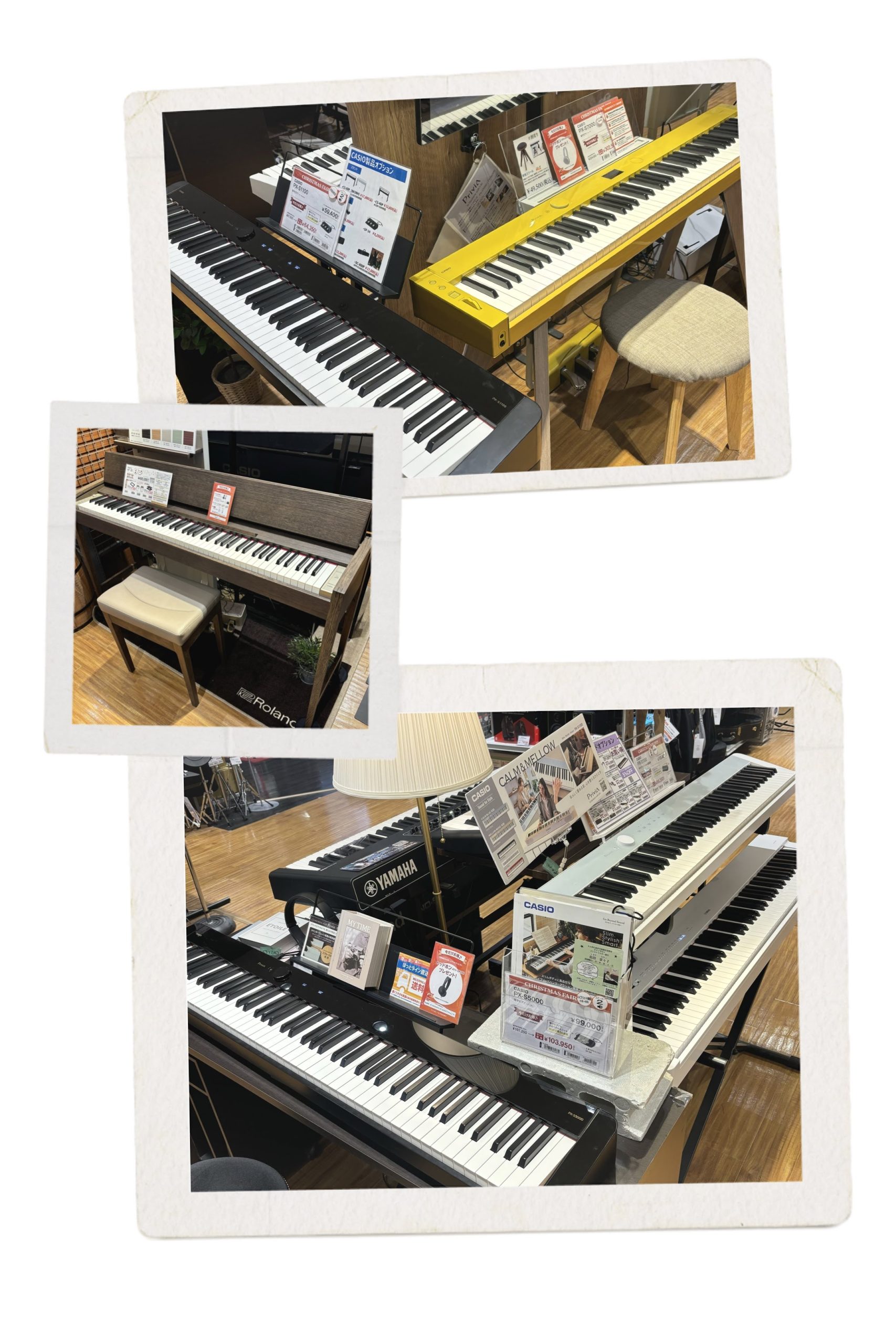 【電子ピアノ】コンパクトに置けるスタイリッシュ型ピアノ、多数展示しております🎹