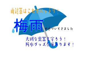 【雨の日も安心！】ギター・ベース用レインカバー＆防水グッズ在庫あります！