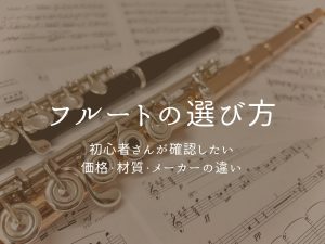 フルートの選び方｜初心者さんが確認したい価格・材質・メーカーの違い