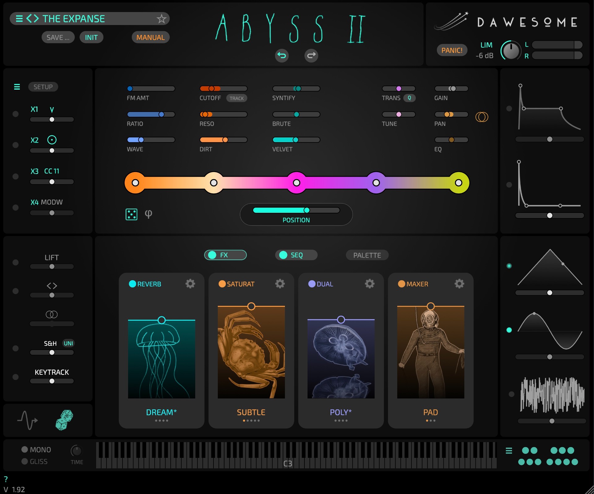 Tracktion Dawesome Abyss 2｜音を“色”として扱うソフト音源。さまざま