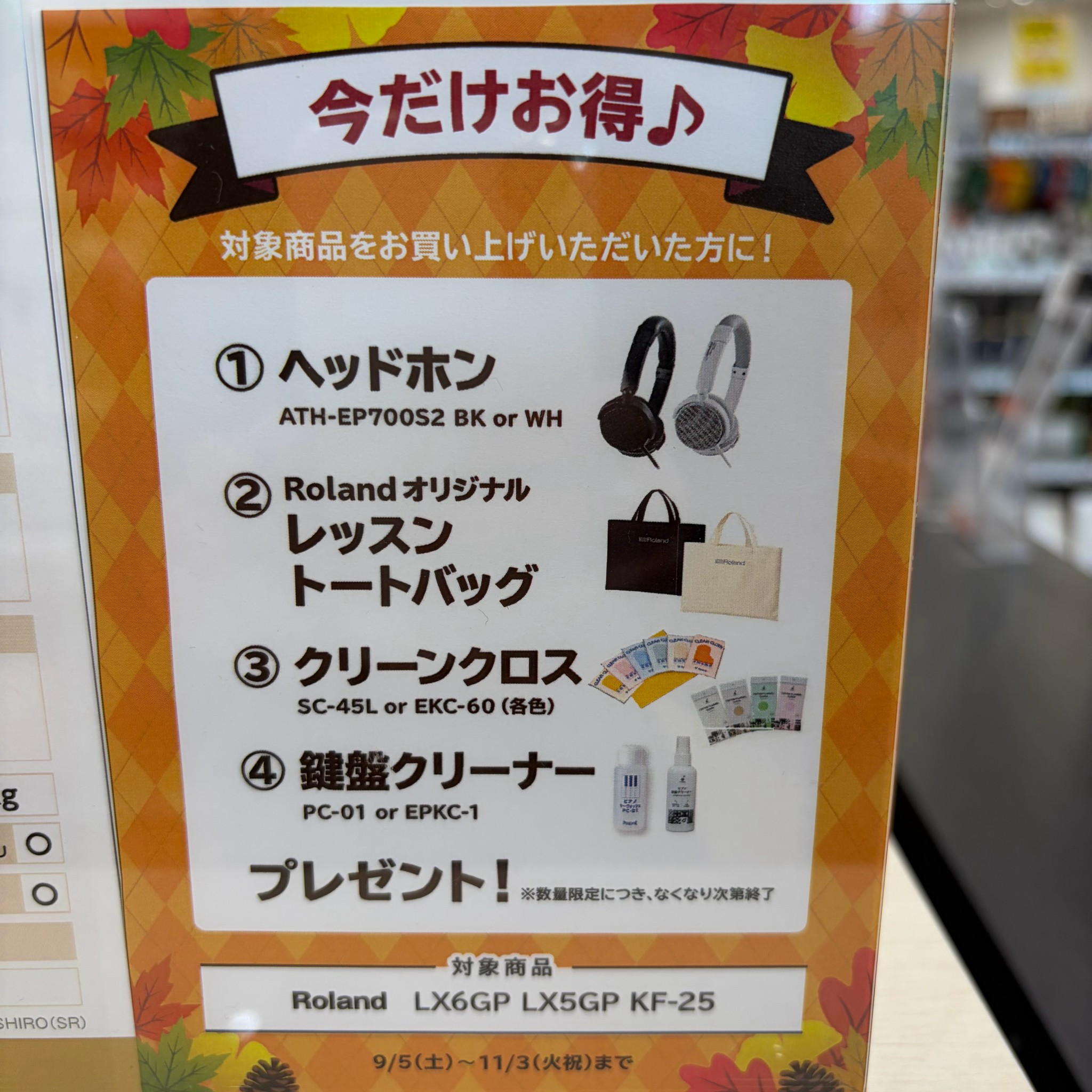 ヘッドホン(8,800円)、お手入れ用品とトートバックをプレゼント！
