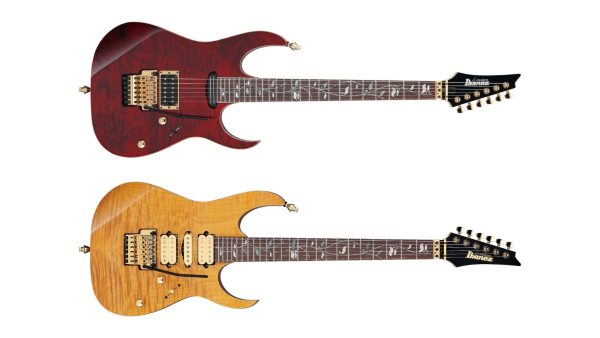 【Ibanez】j.custom 30周年を彩る限定モデル登場！個性的なエキゾチック・メイプルが映える「RG8565R-CWR」＆「RG8570EM-NT」