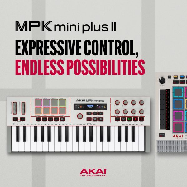 Akai MPK Mini Plus II | 8つのMPCパッドやアルペジエーター、CV/Gate出力を搭載した37鍵ミニキーボード