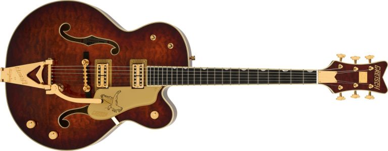 【Gretsch】美しいキルトメイプルと1959年仕様が融合した限定Falcon「G6136TGQM-59 Limited Edition Quilt Classic Falcon」が登場！
